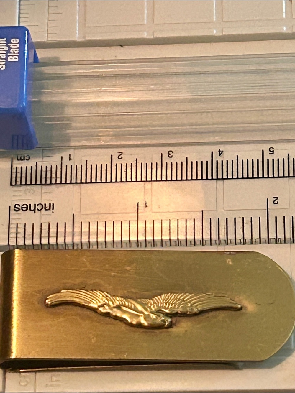 Vintage Brass MONEY CLIP Soaring Flying Eagle